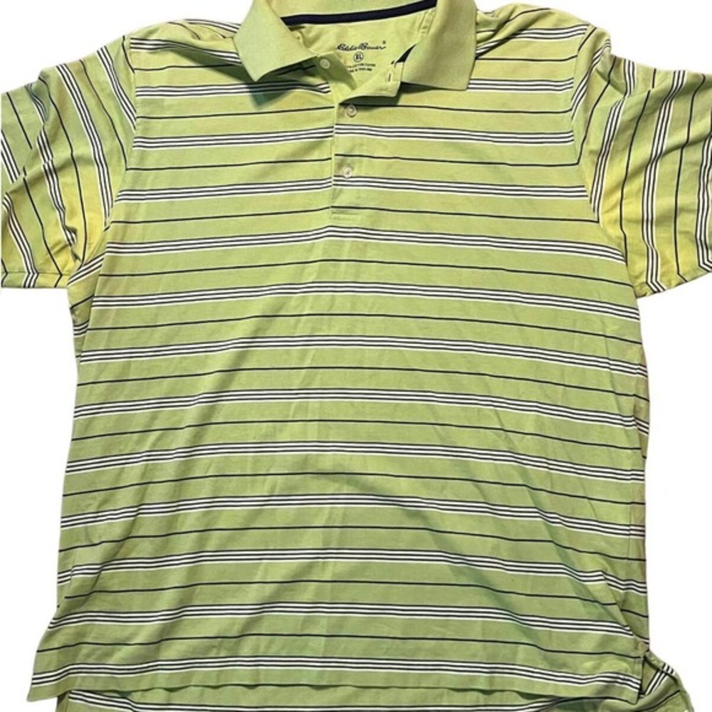 Eddie Bauer Green‎ Striped Polo Size XL